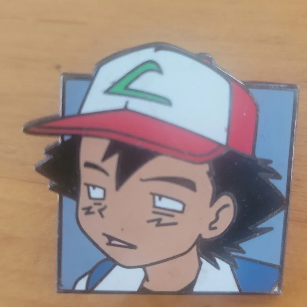 Derpy Ash Enamel Pin Pokemon Confusion Kanto Hat Meme Collectible Badge